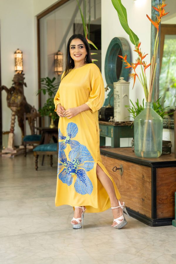 Abstract Printed Tunic Maxi Dress - Image 3