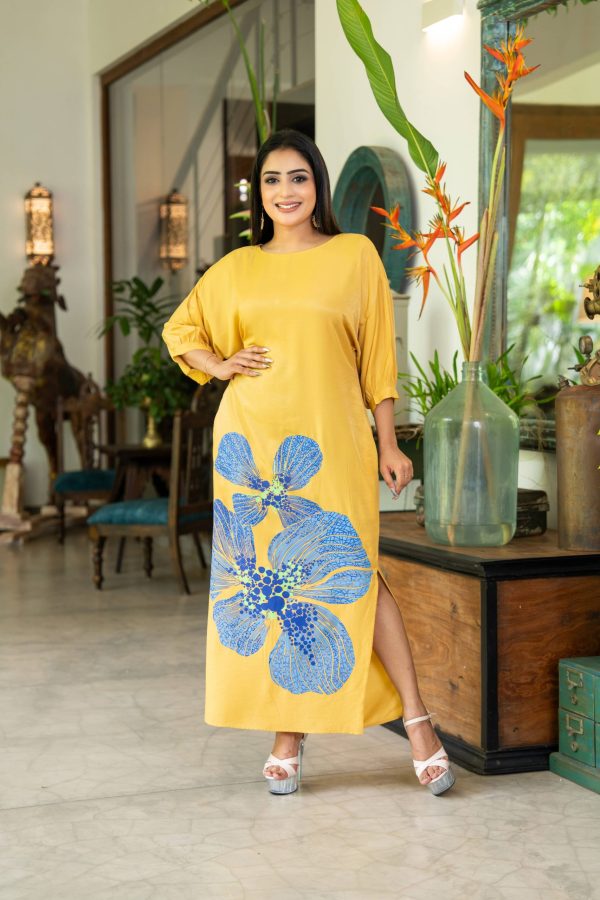 Abstract Printed Tunic Maxi Dress