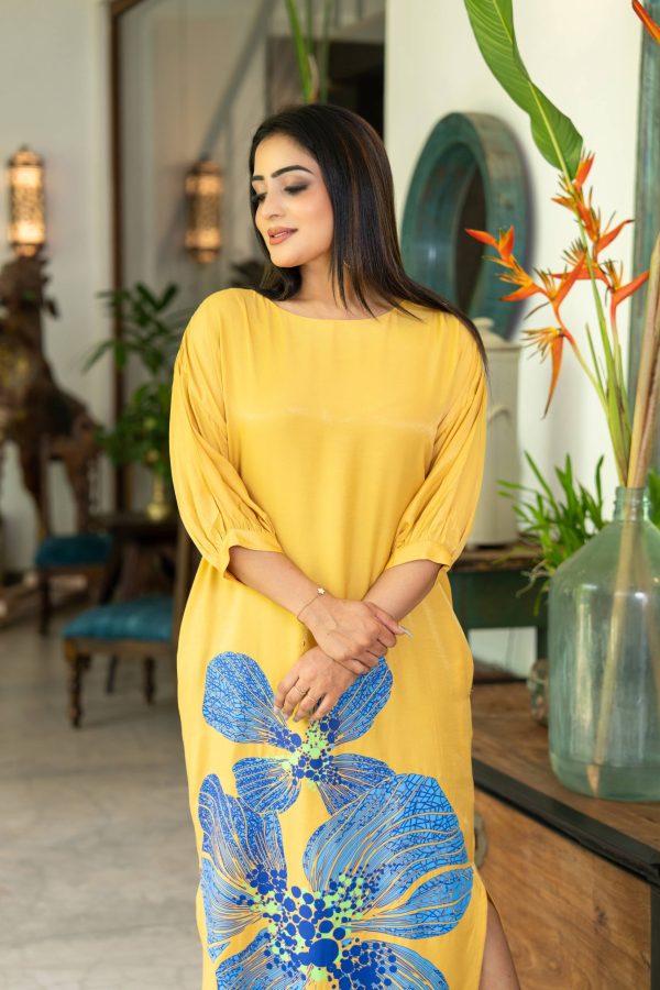 Abstract Printed Tunic Maxi Dress - Image 4