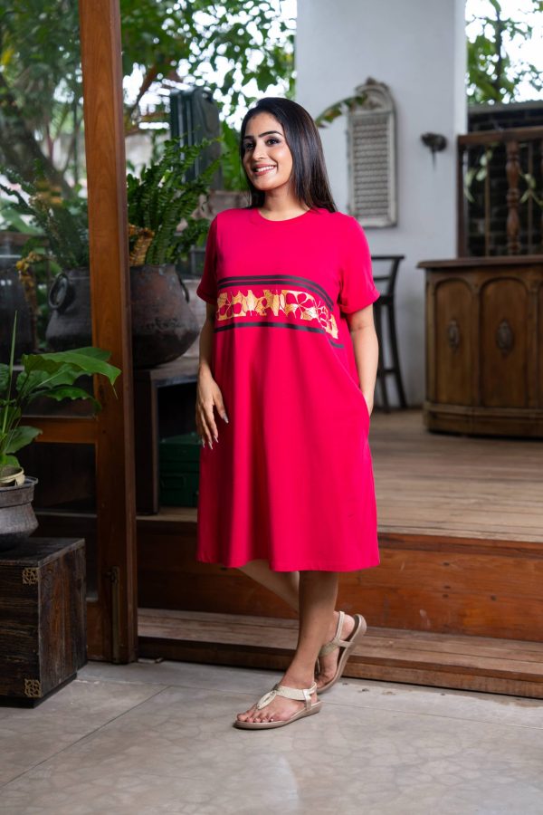 Printed Loose-fit T-shirt Dress - Image 2