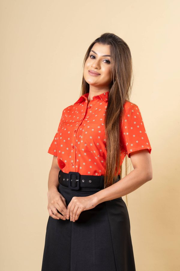 Floral Patterned Button Up Shirt Blouse - Image 2