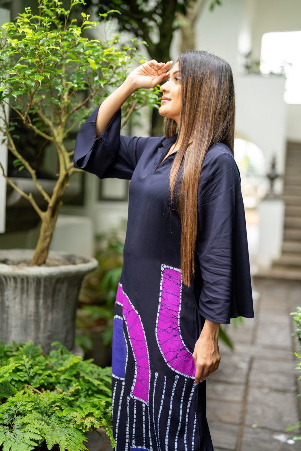 Geometric Abstract Printed Batik Maxi Dress - Image 5
