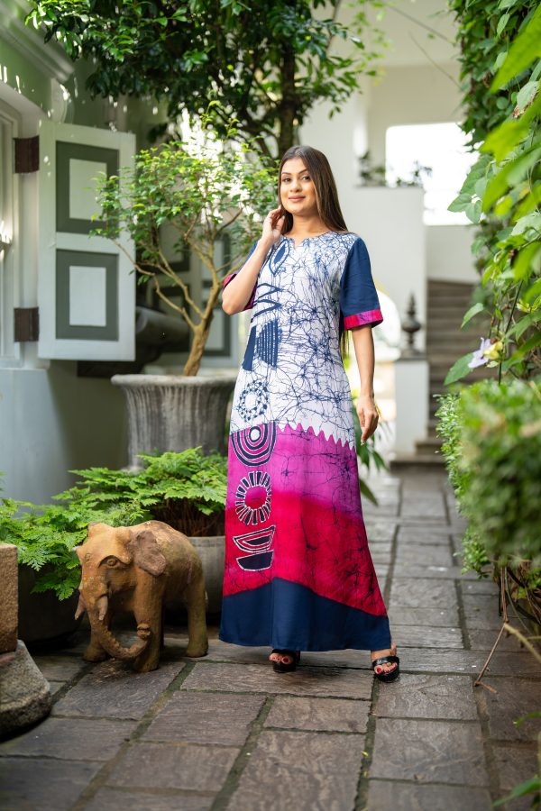Tribal Printed Ombre Batik Maxi Dress - Image 2