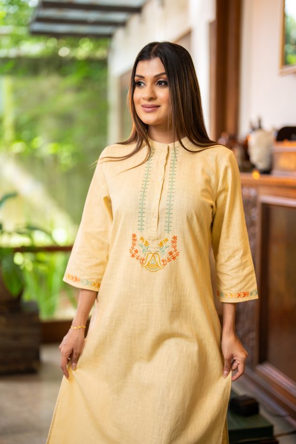 Embroidered Asymmetric Kurta - Image 4