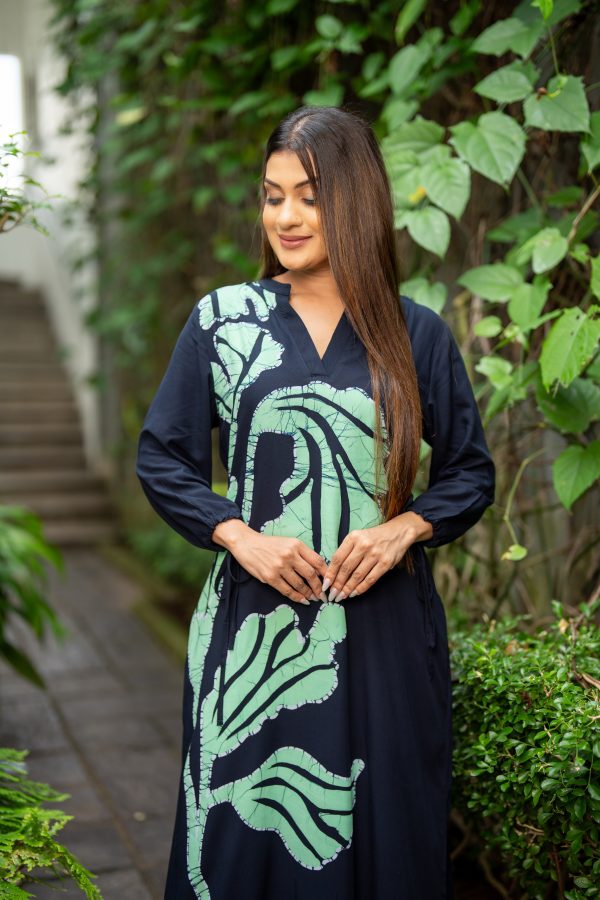 Floral Printed Batik High-Low Maxi Dress - Image 4