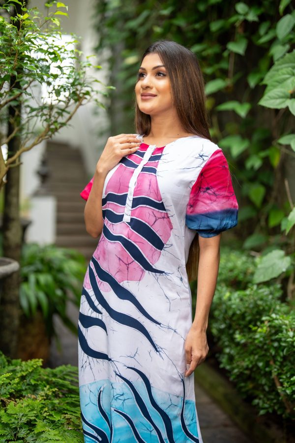 Abstract Printed Batik Maxi Dress - Image 5