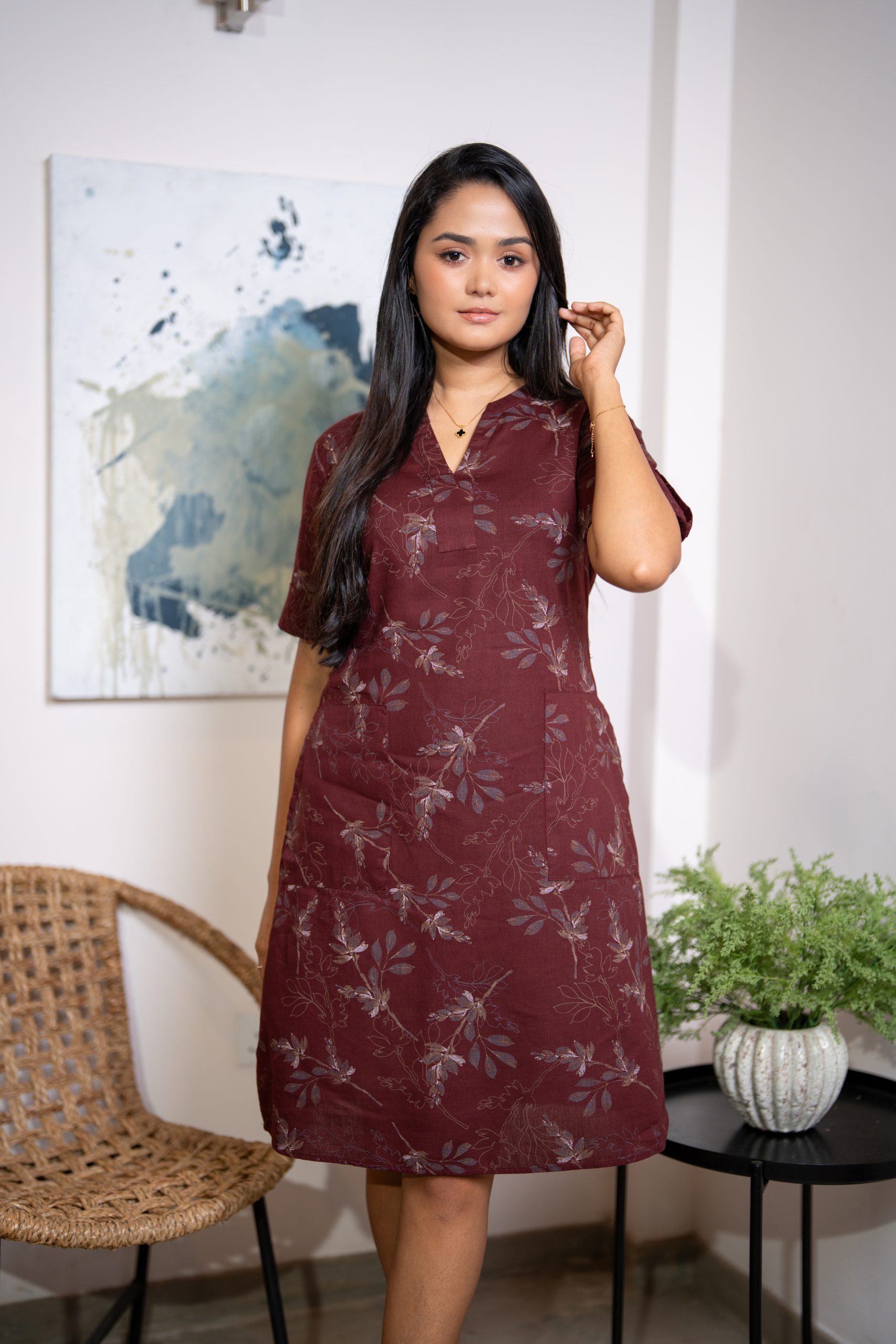 Floral Patterned Short Dress