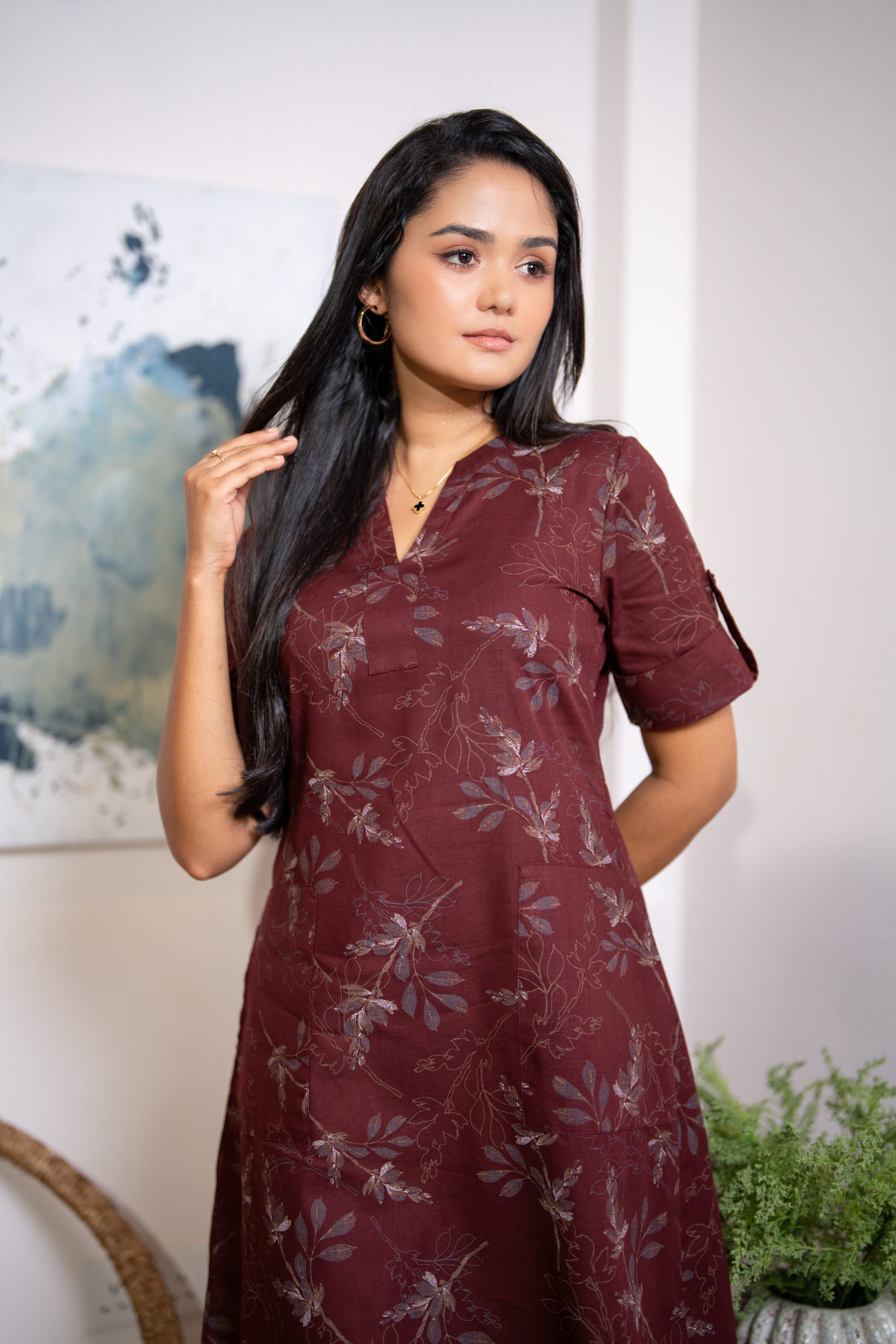 Floral Patterned Short Dress - Image 5