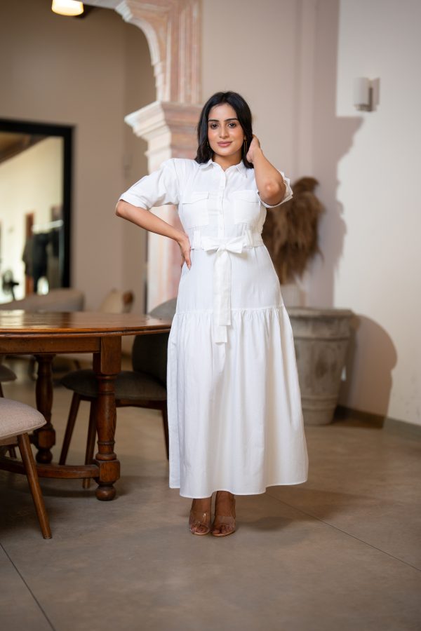 Front Tie-Up Tiered Maxi Dress - Image 4
