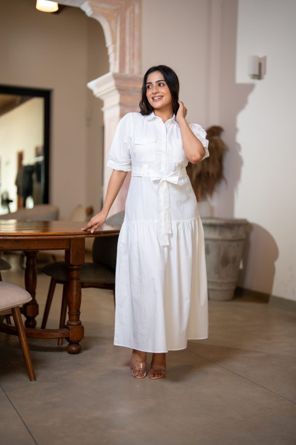 Front Tie-Up Tiered Maxi Dress - Image 3