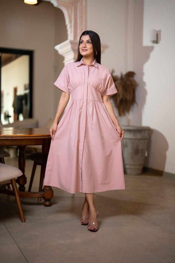 Curved Empire Line Button-Down Dress - Image 4