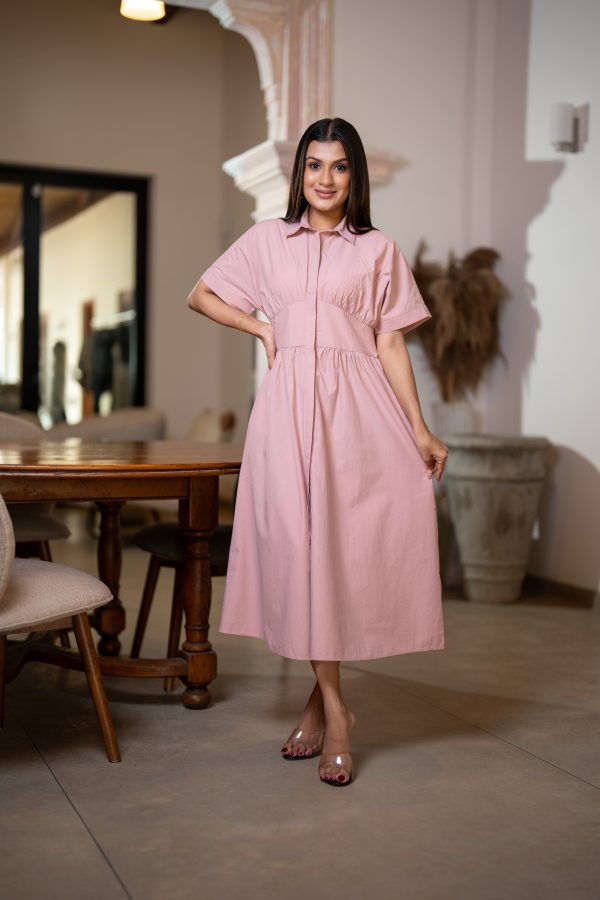 Curved Empire Line Button-Down Dress - Image 3