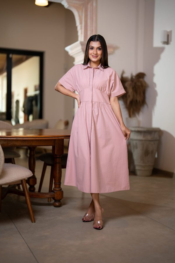 Curved Empire Line Button-Down Dress - Image 3