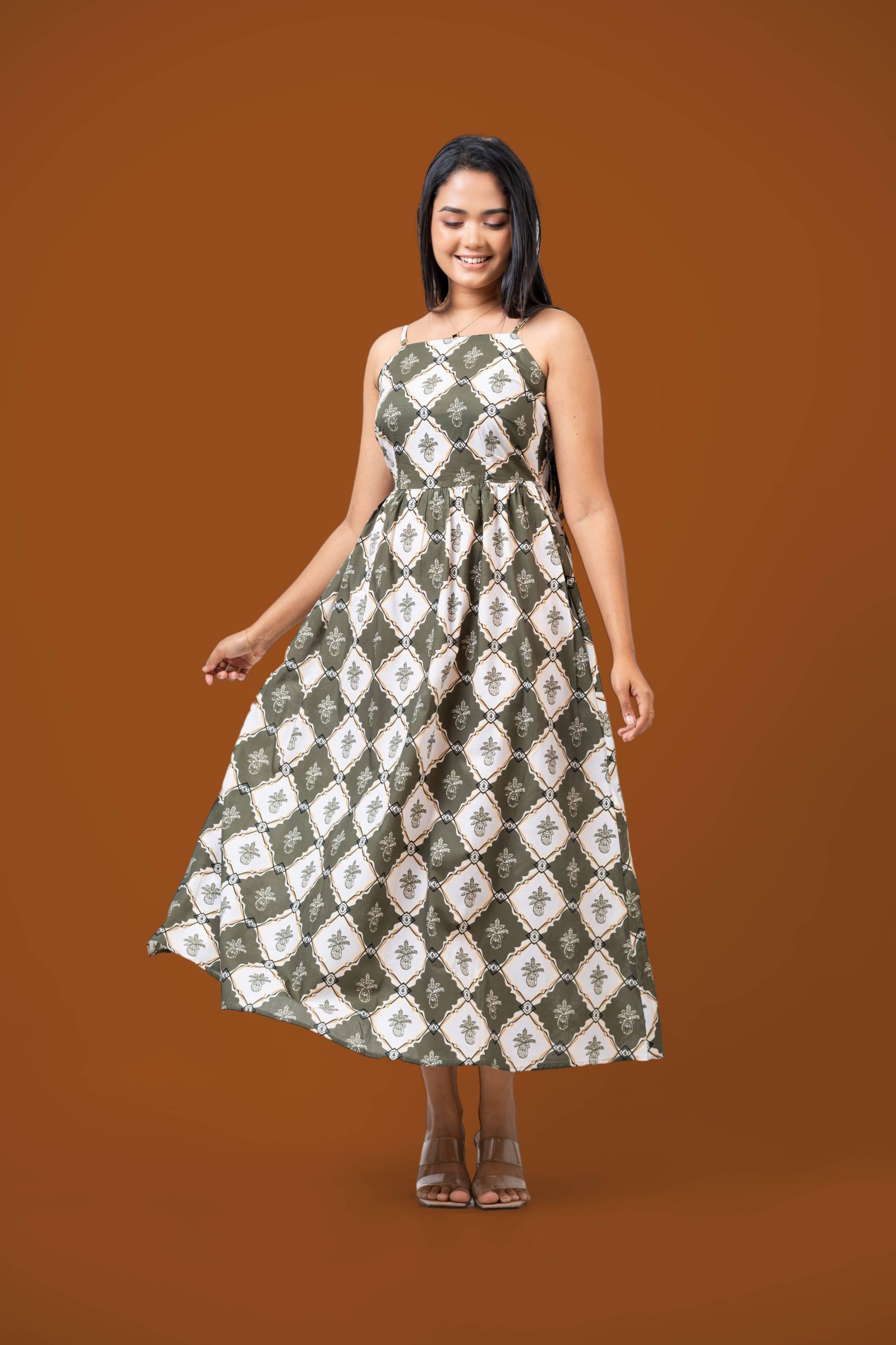 Printed Strappy Maxi Dress - Image 4