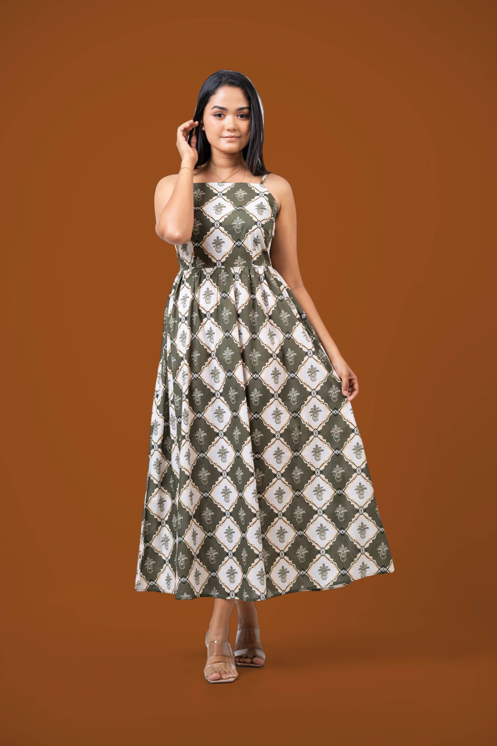 Printed Strappy Maxi Dress - Image 3