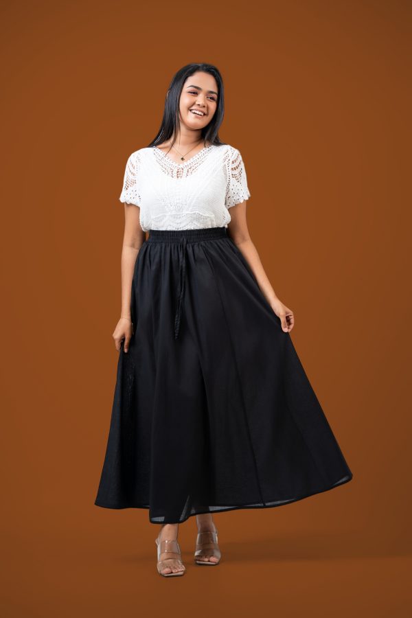 Cord Detail Gathered Maxi Skirt - Image 2