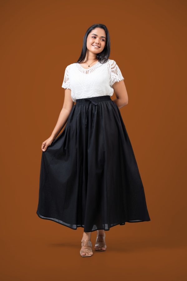 Cord Detail Gathered Maxi Skirt - Image 5