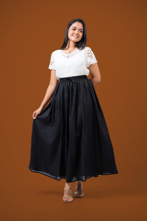 Cord Detail Gathered Maxi Skirt - Image 5