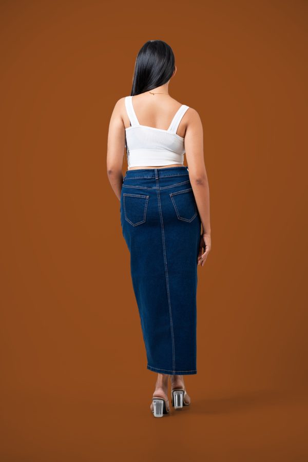 Front Slit Denim Skirt - Image 9