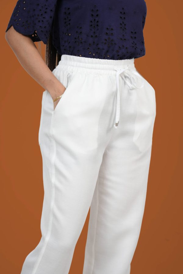 Elastic Waisted Drawstring Linen Pant