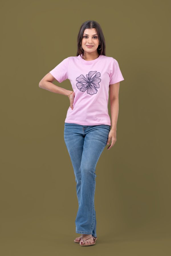 Floral Embroidery Detailed T-Shirt - Image 4