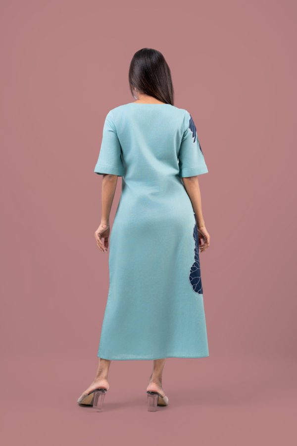 Floral Applique Detail Midi Dress - Image 5
