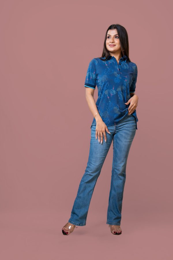 Graphic Text Printed Polo T-Shirt - Image 5