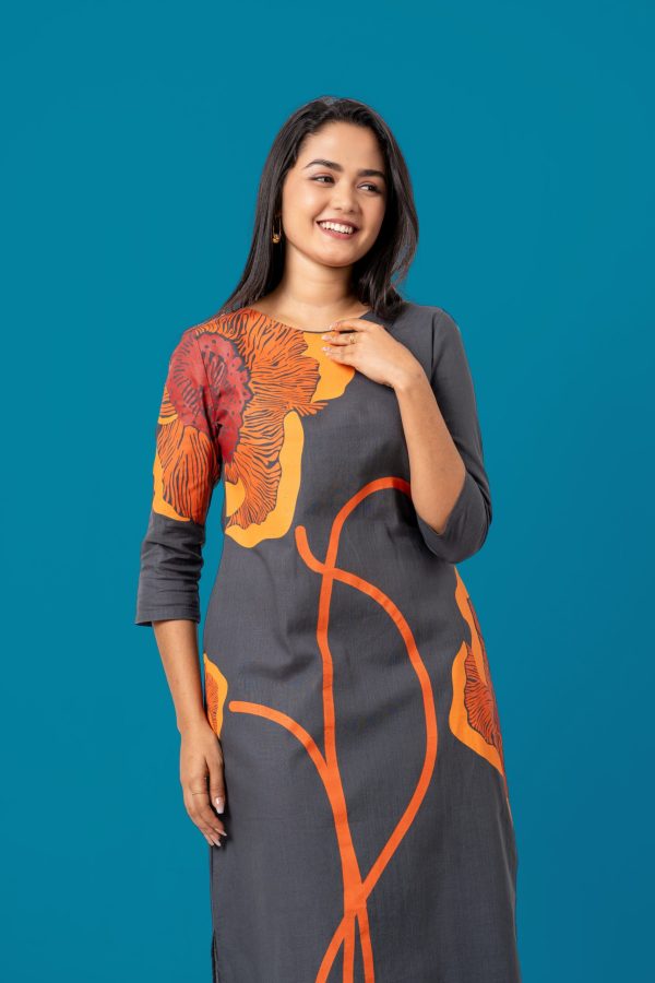 Floral Print Detail Midi Dress - Image 3