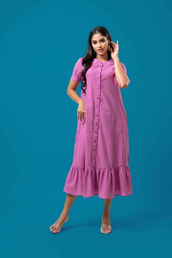 Tiered Button-Down Midi Dress - Image 4