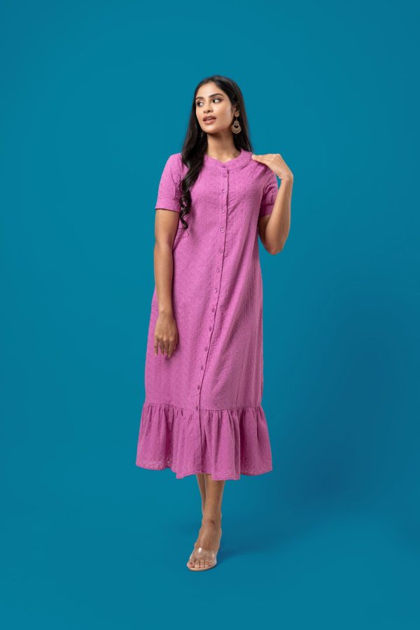 Tiered Button-Down Midi Dress - Image 2