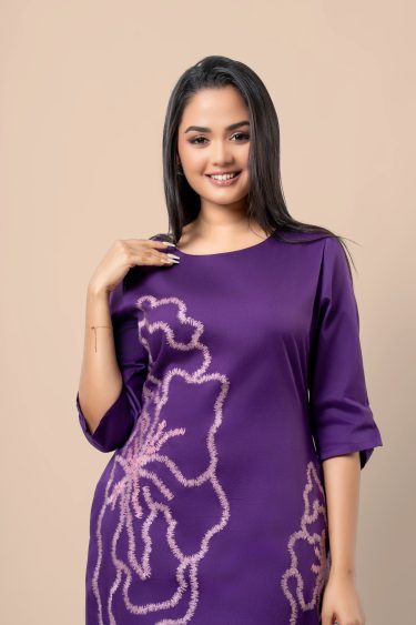 Floral Embroidery Detail Short Dress