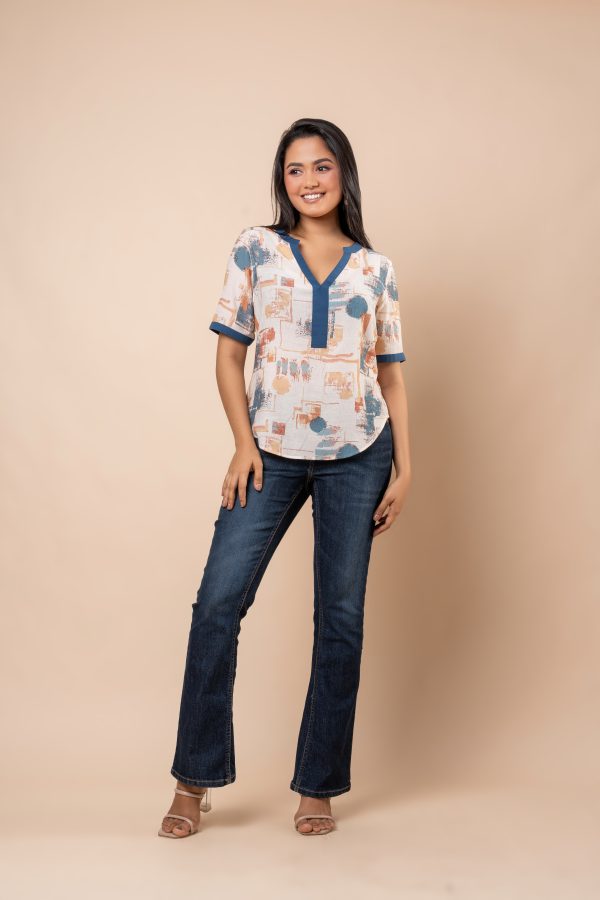 Contrast Detailed Short Sleeve Top - Image 4