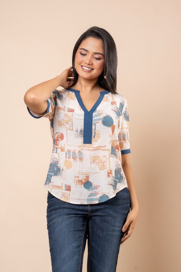 Contrast Detailed Short Sleeve Top - Image 3