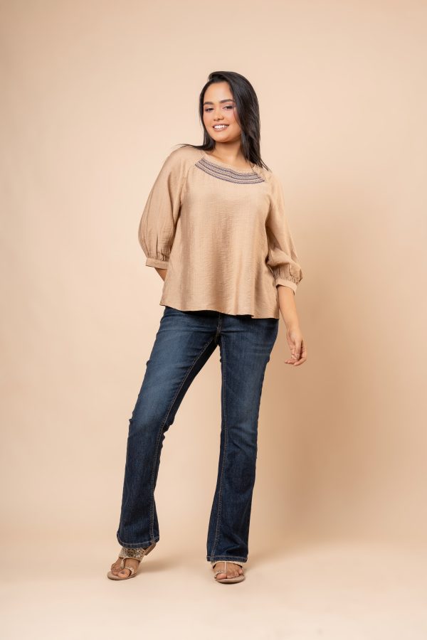 Embroidery Detail Puff Sleeve Blouse - Image 4