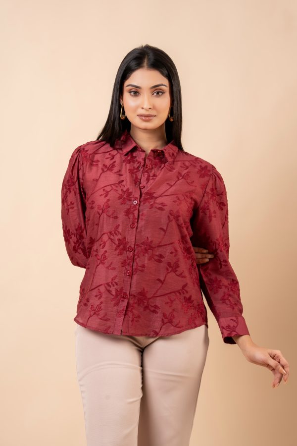 Floral Embroidered Shirt Blouse - Image 2