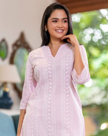 Notch Neck Detail Kurta Top