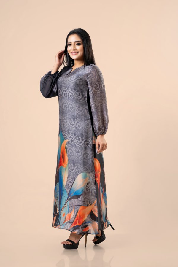 Abstract Floral Patterned Maxi Dress - Image 6