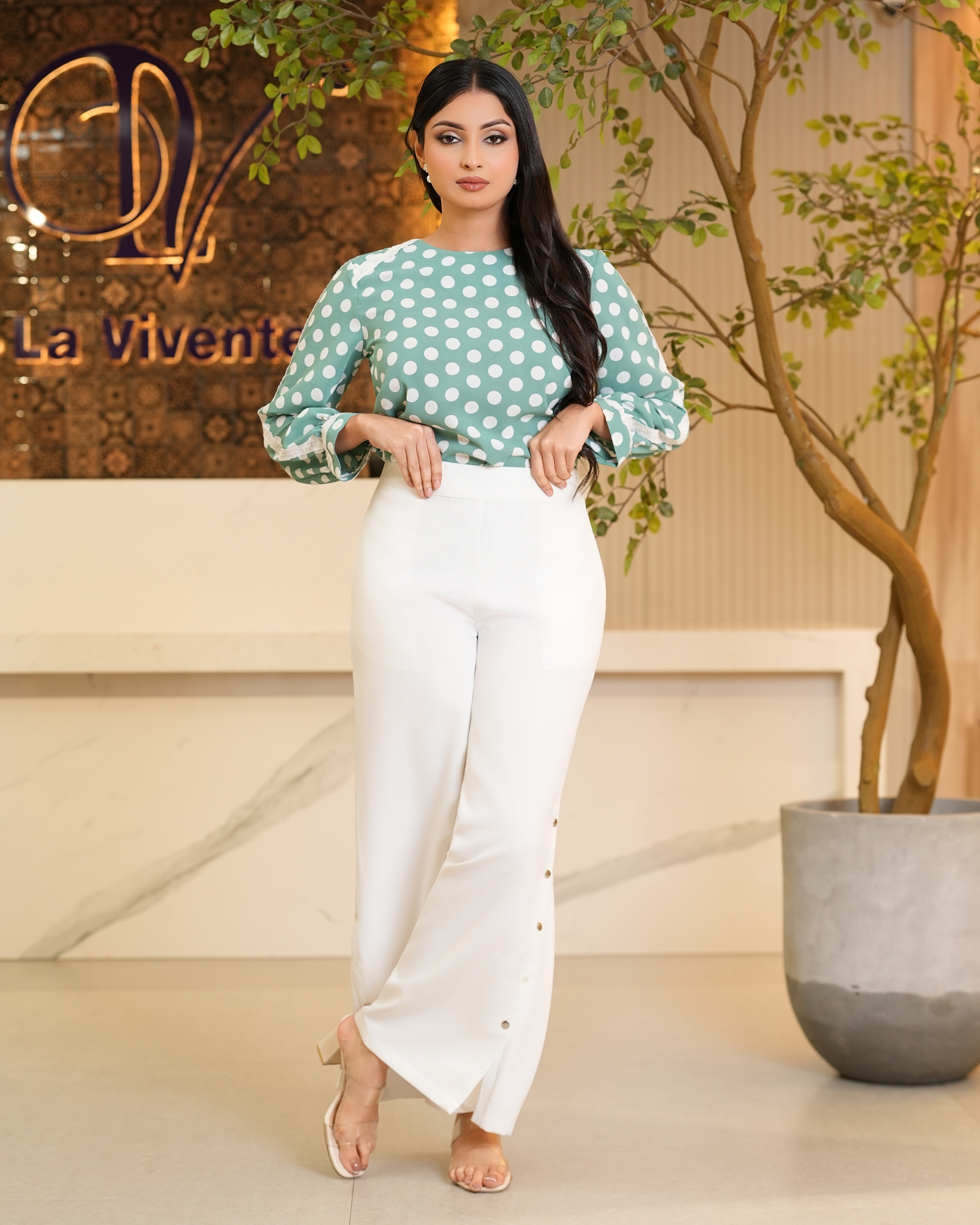 Snap Button Detail Office Pant - Image 2