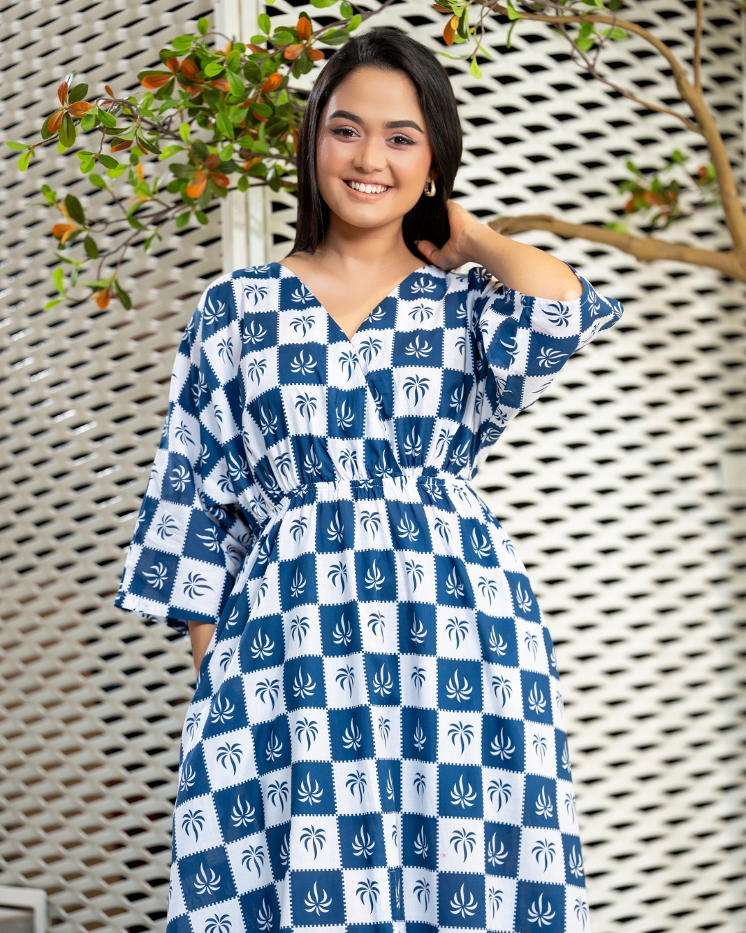 Front Overlap Maggie Sleeve Maxi Dress