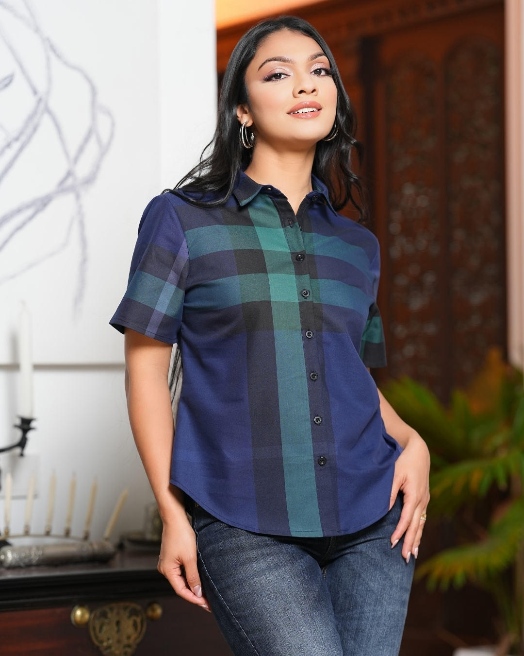 Button-Down Short Sleeve Top - Image 2